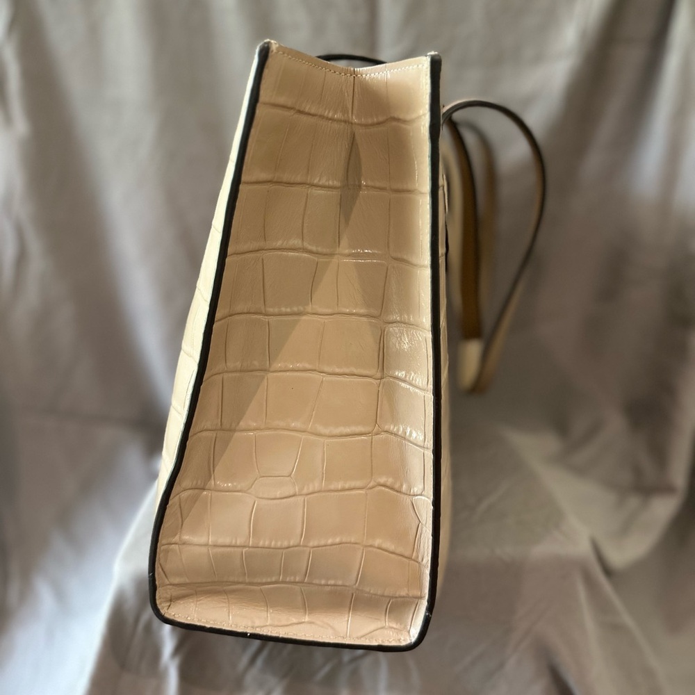 Coach Croc-Embossed Leather Bag in Beige - Picture 3 of 9